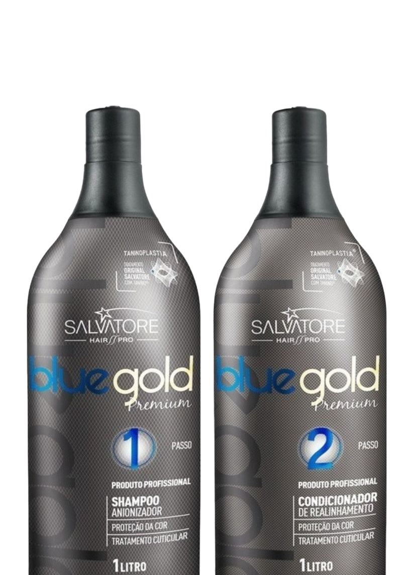 SALVATORE PREMIUM BLUE GOLD SADA PER TRATTAMENTO DEI CAPELLI DI TANINOPLASTIA 2 X 1000 ml / 33 fl.oz