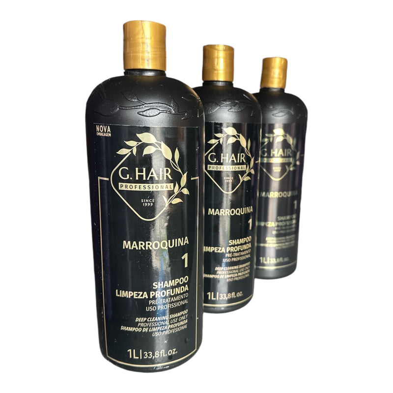 INOAR G HAIR MOROCCAN ANTI RESIDUE SHAMPOO 3 X 1000ml/34fl.oz.