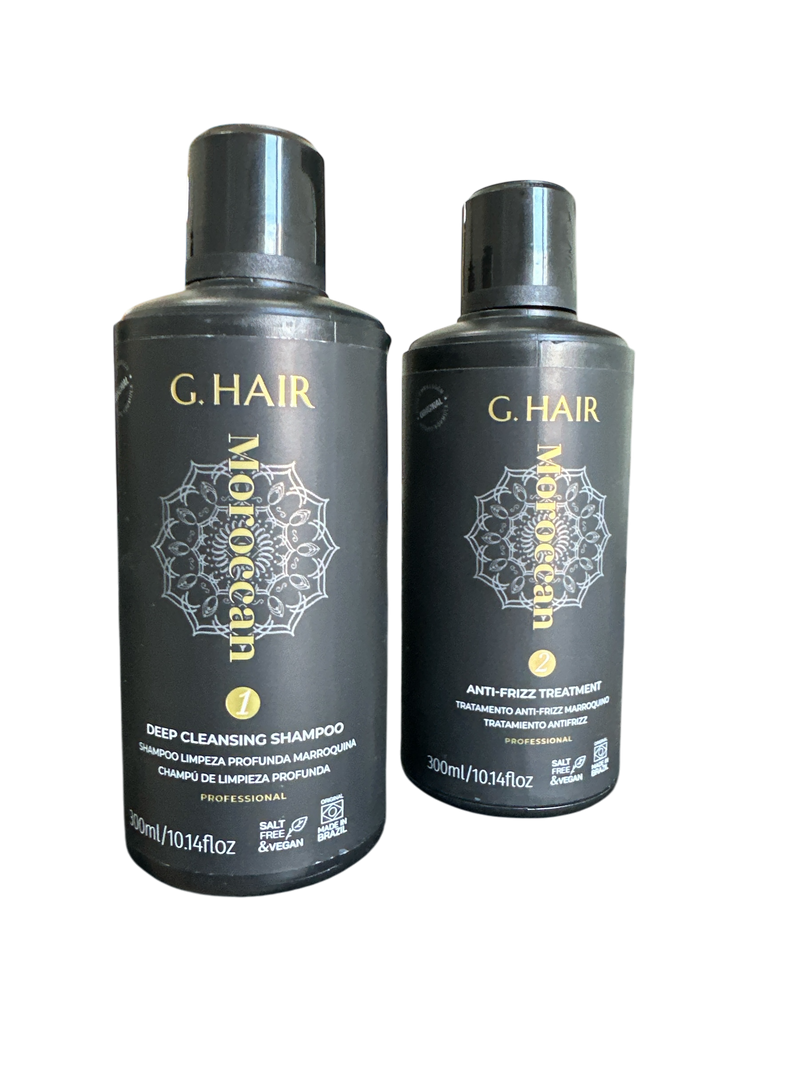 INOAR G HAIR ALISAMIENTO MARROQUINO BRAZILERO SHAMPOO Y QUERATINA 8,4 oz (250 ml) . 